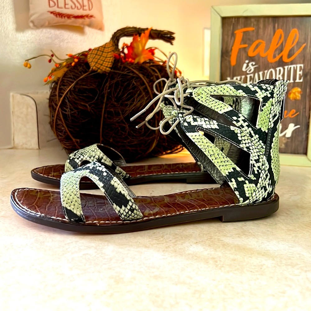🔥SALE🔥Sam Edelman Gwenna Snake Skin Gladiator Sandal 8 1/2